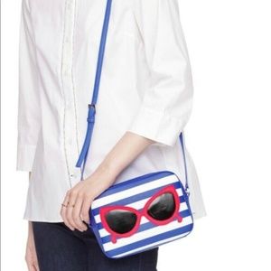 Kate spade cross body sunglass navy stripe